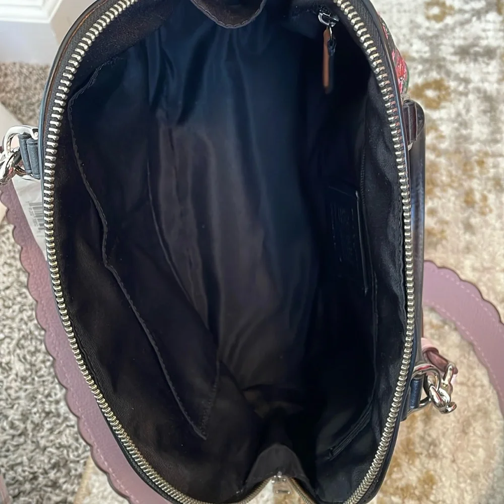 Coach Sierra Posey Cluster Floral Satchel, Wallet & Pink Wide Scallop Edge Strap - Picture 10 of 17